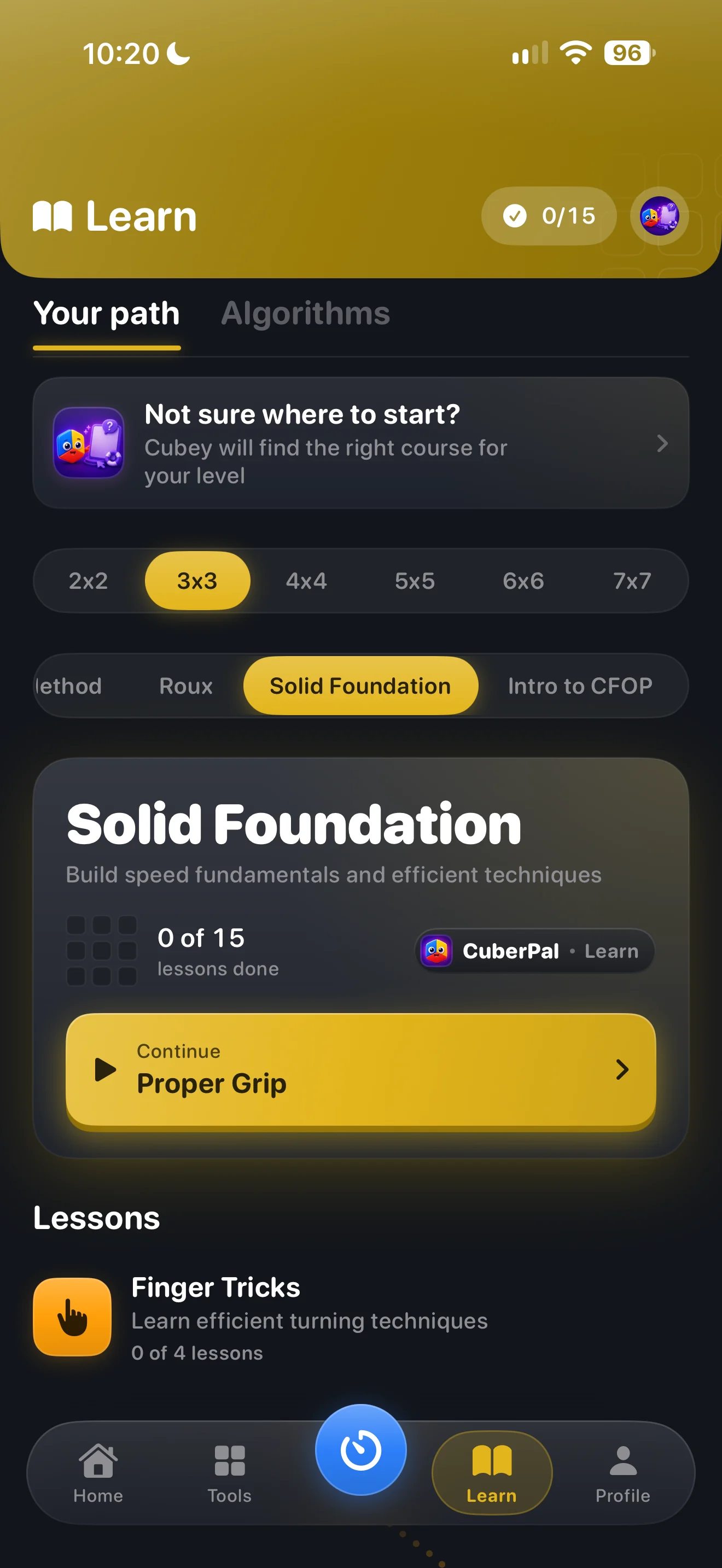 CuberPal 3x3 learning path with the Solid Foundation course